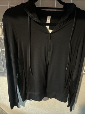 Rae Mode Black Zip Hoodie Jacket Lightweight Hooded Small New